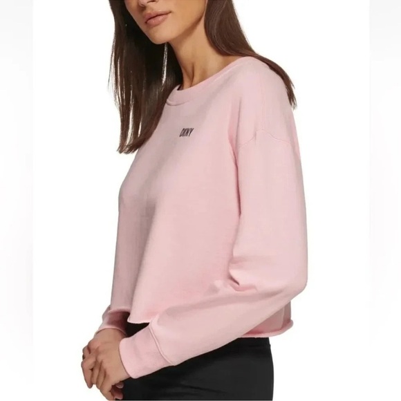 Dkny Sport Women's Metallic Logo Cropped Sweatshirt - Picture 2 of 3